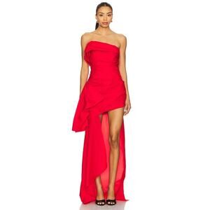 NBD The Jadis Red Elegant Black Tie Formal Romantic Drama Maxi Dress NWT $368 S